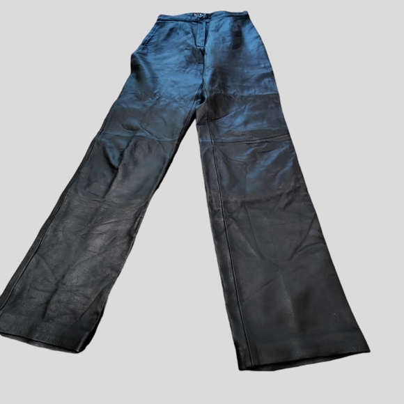 MIX IT GENUINE LEATHER VINTAGE PANTS DARTED IN FRONT AND BACK. - Picture 2 of 5